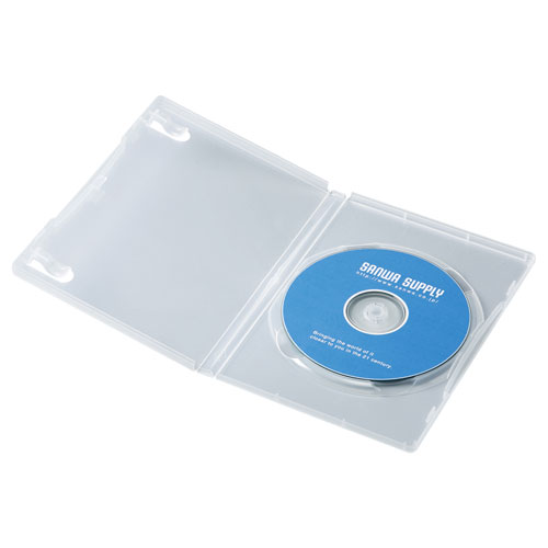 [商品名]【5個セット(10枚×5)】 サンワサプライ DVDトールケース(1枚収納・10枚セット・クリア) DVD-TN1-10CLNX5代引き不可商品です。代金引換以外のお支払方法をお選びくださいませ。メディアを1枚収納できる一般的なセルDVDと同じ厚さ14mmのDVDトールケース。●一般的なセルDVDと同じ標準サイズ(厚さ14mm)の1枚収納DVDトールケースです。●100%バージンPP樹脂材を使用しており臭いが少なく耐久性も高い高品質なトールケースです。●手書き、またはインクジェット印刷ができる表紙インデックスカードを付属しています。●ワンプッシュで簡単にメディアが取り出せます。●インデックスカード(表紙)、ブックレットの収納が可能なので破損したセルDVDや中古DVDの交換用ケースとしても最適です。●軽くて割れにくいPP樹脂製です。■入数:10■セット内容:インデックスカード×10枚注意 付属のインデックスカードは簡易版のため裏写りしたり滲んだりすることがあります。 より綺麗に印刷したい場合は別売りのサンワサプライ製DVDトールケースカード(品番:JP-DVD6N/8Nシリーズ・別売)をご購入ください。■ディスク収納枚数:1枚■対応メディア:Blu-ray, DVD, CD※入荷状況により、発送日が遅れる場合がございます。電池6本おまけつき（商品とは関係ありません）