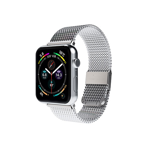 Apple Watch用アクセサリ miak CLIP MESH BAND for Apple Watch 45/44/42mm シルバー SMAMA-W4244SL オススメ 送料無料
