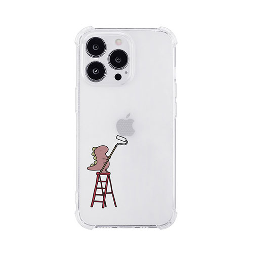 アイディア 便利 グッズ AKAN ソフトタフケース for iPhone 14 Pro ペインティング ピンク 背面カバー型 AK23530i14P
