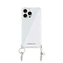 iPhone 商品 PHONECKLACE チェーンショルダーストラップ付きクリアケース for iPhone 14 Pro シルバー 背面カバー型 PN23871i14PSV オススメ 送料無料 おしゃれ