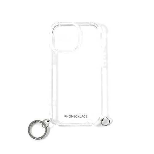 iPhone 商品 PHONECKLACE ストラップ用リング付きクリアケース for iPhone 14 Pro Max シルバーチャーム 背面カバー型 PN23911i14PMSV オススメ 送料無料 おしゃれ