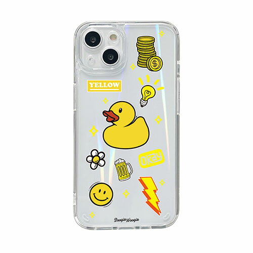 アイディア 便利 グッズ BOOGIE WOOGIE オーロラケース for iPhone 14 Yellow 背面カバー型 BW24102i14