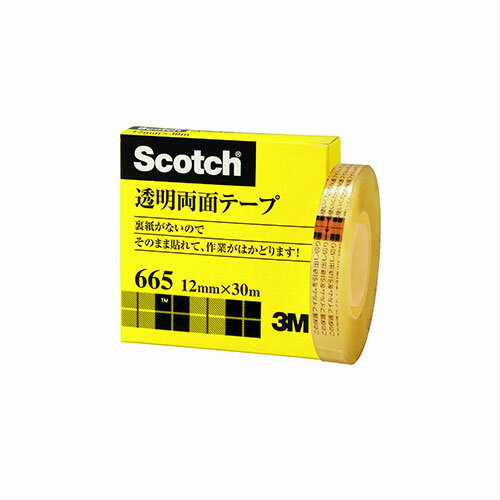 アイディアグッズ 便利 グッズ 3M Scotch スコッチ 透明両面テープ 12mm×30m 3M-665-1-12 好評