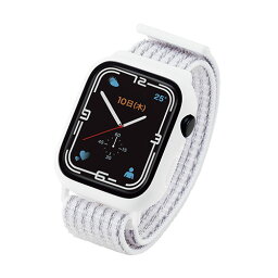 やわらかな肌触りのファブリックバンドと、強化ガラス採用のフルカバーケースを一体型にしたApple Watch Series 7 [45mm]用バンドケースです。 ケース部は、ポリカーボネート素材とガラスの2重構造で、Apple Watchの…