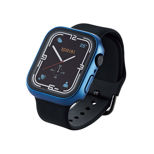 Apple Watch用アクセサリ エレコム Apple Watch45mm用フルカバーケース プレミアムガラス セラミックコート AW-21AFCGCNV オススメ