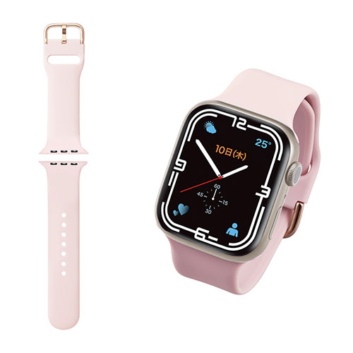 可愛い 雑貨 おしゃれ エレコム Apple Watch用シリコンバンド ニュアンスカラー(45/44/42mm) AW-45BDSCGPN