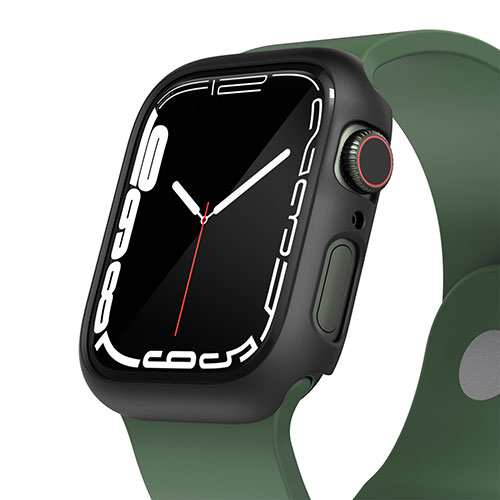アイディア 便利 グッツ araree AERO ハードケースfor Apple Watch Series 7 45 ブラック Apple Watch用カバー AR22417AW