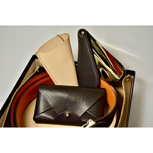 便利グッズ アイデア商品 長沢ベルト工業 イタリアンオイルレザーギフト向け3点セット DARK BROWN SS001-DB 人気 お得な送料無料 おすすめ