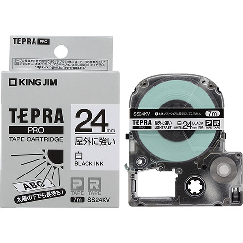 かわいい 雑貨 おしゃれ KING JIM キングジム テプラPROテープ 屋外に強いラベル 白 24mm 黒文字 KJ-SS24KV お得 な 送料無料 人気
