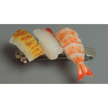 日本職人が作る 食品サンプル バレッタ　ミニ寿司3貫セットB(はまち・あなご・えび)　IP-399 店舗 用品..