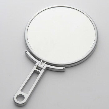 メリー　片面約3倍拡大鏡付折立ミラー　CH-8740　シルバー