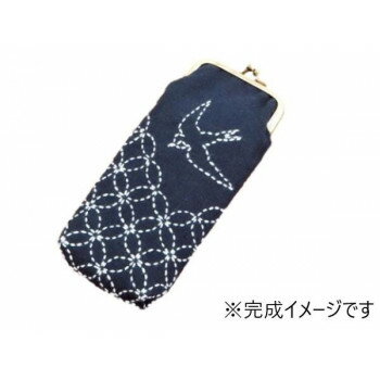 オリムパス 刺し子キット　がまぐちポーチ　つばめと七宝つなぎ SK-308 鞄 かばん | 関連単語 ビジネス..