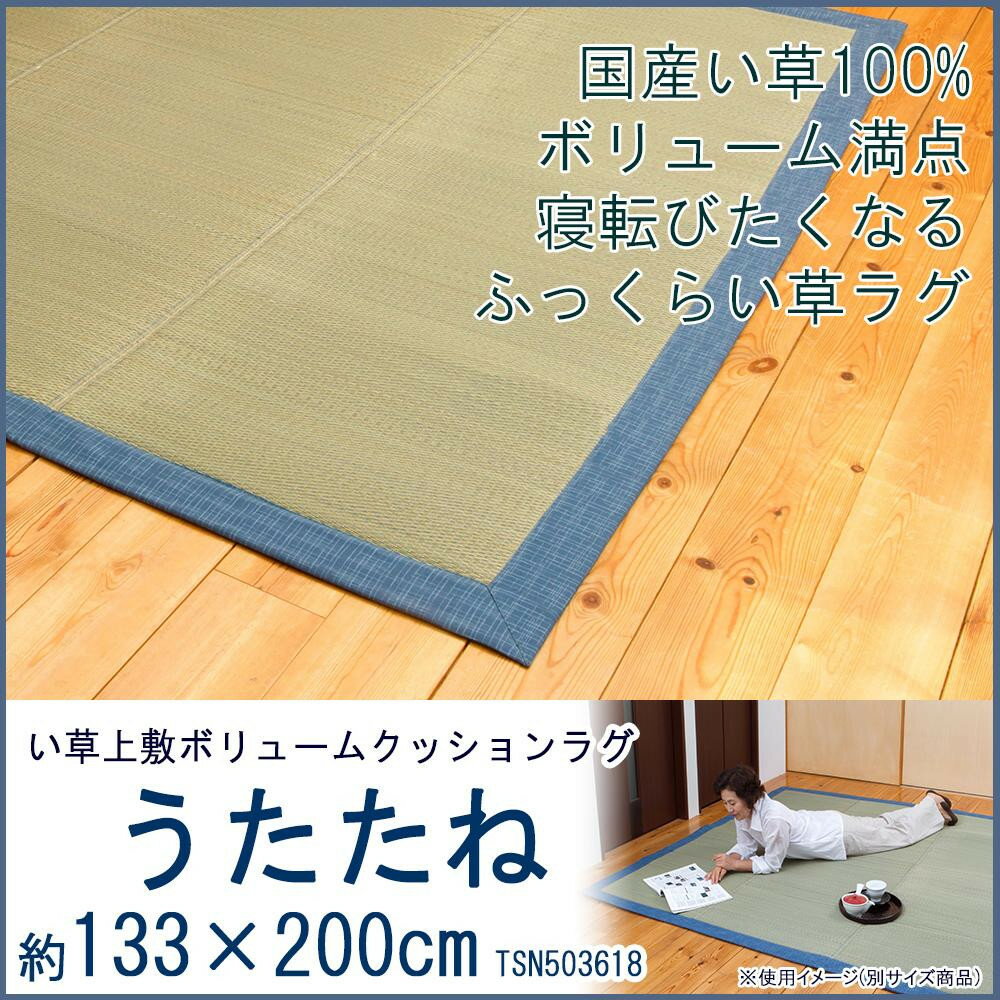い草上敷ボリュームクッションラグ　うたたね　約133×200cm　TSN503618 寝具 布団 ベッド 冬用 夏用 | ..