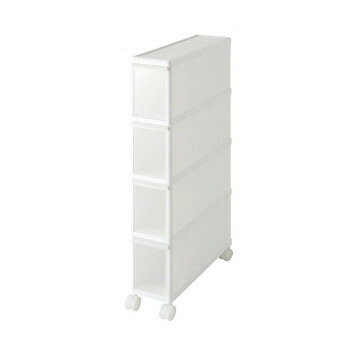 Slim Kitchen Racks - 吉川国工業所　収納用品　スリムストレージ　ファイントールストッカー　キャスター付き　ホワイト　FTS-4 家具 収納 ラック | 関連単語 キッチンラック ランドリーラック ハンガーラック ワゴン 隙間収納 扉付き収納 突っ張り棚 収納棚 チェスト カラーボックス