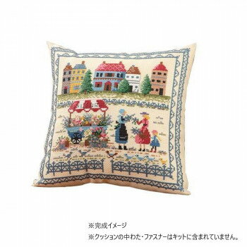オリムパス オノエメグミ 刺しゅうキット　クッション　6058・街の風景 寝具 布団 ベッド 冬用 夏用 | ..