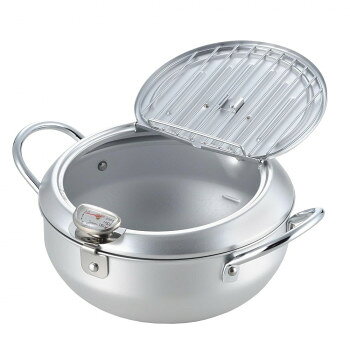 味楽亭II フタ付天ぷら鍋 20cm(温度計付) SJ1024 調理 料理 キッチン | 関連単語 便利 時短 鍋 揚げ物 ..