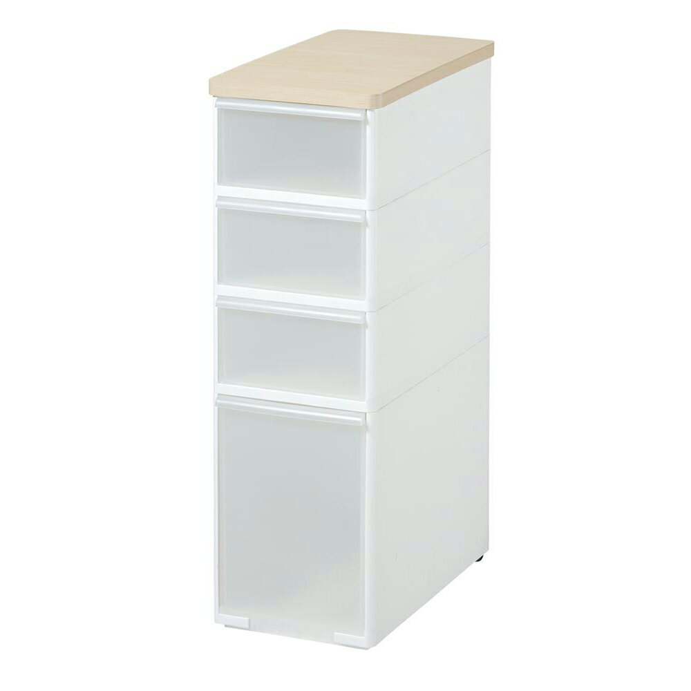Slim Kitchen Racks - 吉川国工業所　収納ストッカー　耐熱木天板ストッカーワイド　4段　(コロ付き)　ホワイト　MS-103WT 家具 収納 ラック | 関連単語 キッチンラック ランドリーラック ハンガーラック ワゴン 隙間収納 扉付き収納 突っ張り棚 収納棚 チェスト カラーボックス