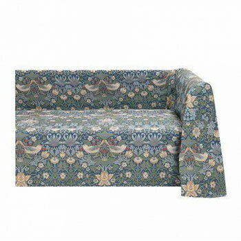 川島織物セルコン Morris Design Studio いちご泥棒 マルチカバー 200×200cm HV1710　BG・ブルーグリーン