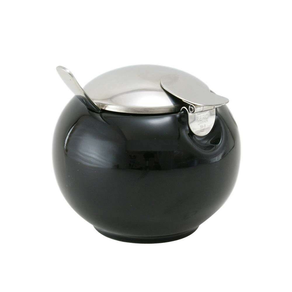 ZERO JAPAN 丸型コンテナS 薬味スプーン付 BKK-04 BK・ブラック 食器 | 関連単語 ギフト パーティー 丸皿 来客用 茶碗 軽量 セット 和風 割れにくい おしゃれ 陶磁器 電子レンジ対応 小鉢 大皿 陶器 ミニプレート 北欧 スープボウル 洋食器 食洗機対応 カップ モダン