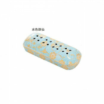 九谷焼 夕凪 寝かせる線香皿 小　水色鉄仙