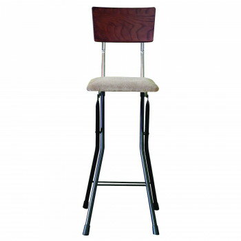 ルネセイコウ 日本製 折りたたみ椅子 フォールディング アッシュウッドチェア ハイ ダークブラウン/ブ..