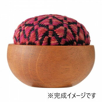 オリムパス こぎん刺しのウッドボウルピンクッション キット キャットアイ こぎん87 寝具 布団 ベッド ..