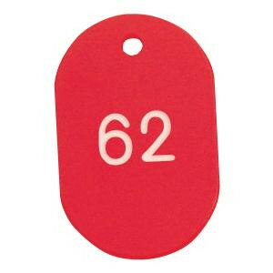 ORIONS　プラスチック番号札(大)　番号(51-100)　レッド　NO.16-51-R
