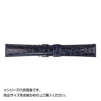 MIMOSA(ミモザ) 時計バンド RA型押ワニ 19mm ネイビー (美錠:銀) CRA-N19