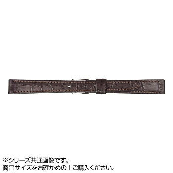 MIMOSA(ミモザ) 時計バンド P型押ワニ 9mm ダークブラウン (美錠:銀) CP-B9