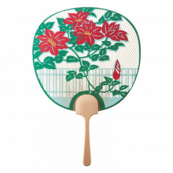 日本製(MADE IN JAPAN) 透かしうちわ 花園 1024