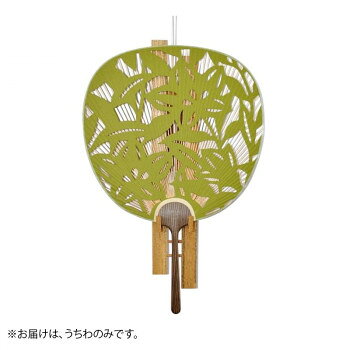 日本製(MADE IN JAPAN) うちわ 聚楽(緑) 両面透かし 1131