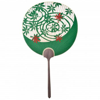 日本製(MADE IN JAPAN) うちわ 貴船 (緑) 2054