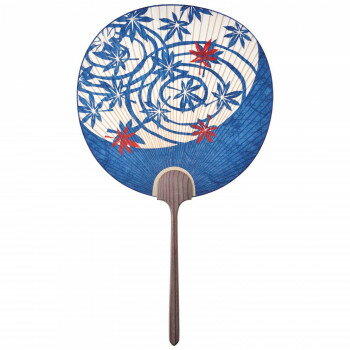 日本製(MADE IN JAPAN) うちわ 貴船 (青) 2055
