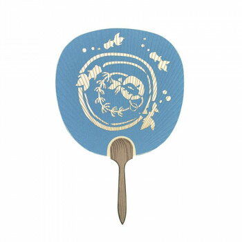 日本製(MADE IN JAPAN) 並型うちわ なごみ (青) 2117