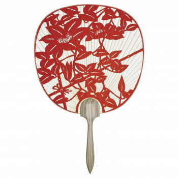 日本製(MADE IN JAPAN) うちわ 清和 (赤) 2118