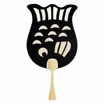 日本製(MADE IN JAPAN) うちわ 夏休み (黒) 2208