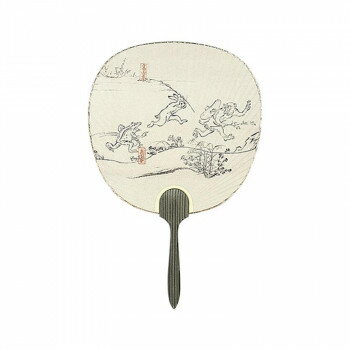 日本製(MADE IN JAPAN) うちわ 鳥獣戯画 猿追い 2221
