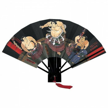 日本製(MADE IN JAPAN) 飾り扇 梅ケ谷 (箱・立て付) 5511