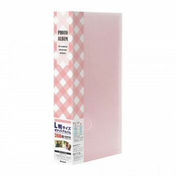 ナカバヤシ フォトホルダー288 ポケットアルバム チェック ピンク PHE1288A-P