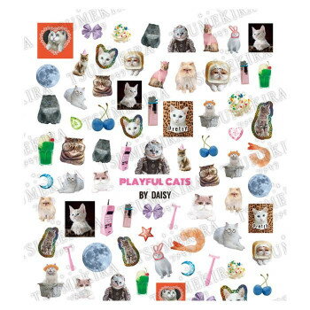 TSUMEKIRA(ツメキラ) ネイルシール DOG×DAISY プロデュース2 PLAYFUL CATS NN-DXD-103 健康 美容 介護 ..