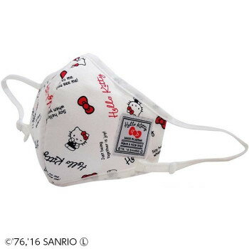 HELLO KITTY ハローキティ 立体布マスク スタンダードロゴ柄 ふつう ホワイト
