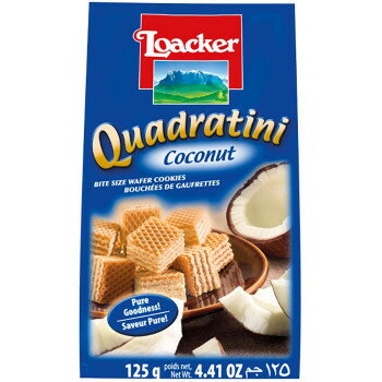 人気 おすすめ 定番 冬 お歳暮 ギフト クリスマス プレゼント ロアカー クワドラティーニ ウエハース ココナッツ 125g 12セット