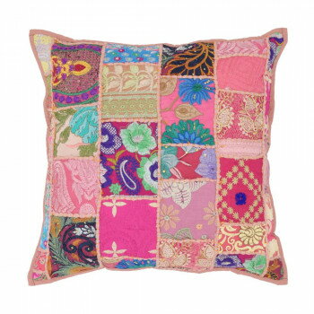 カンバディアパッチクッションカバー サーモンピンク 13120883218 寝具 布団 ベッド 冬用 夏用 | 関連..