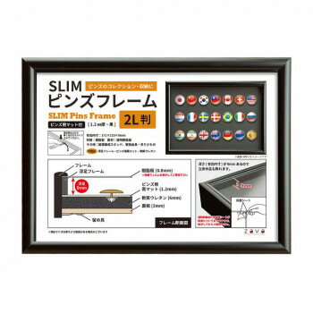 SLIM ピンズフレーム 2L判 ブラック 106-391