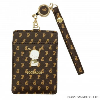 サンリオ ポチャッコ リール付パスケース SR8-10PC チョコ