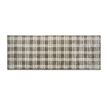 オカトー marle インテリアマット ナチュラルチェック 45×120cm グレージュ