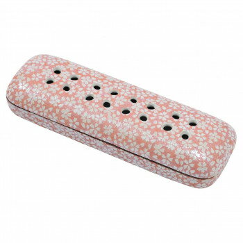 花摘寝かせる線香皿 II 有田焼 大 桜小紋ピンク 32x38700y4072