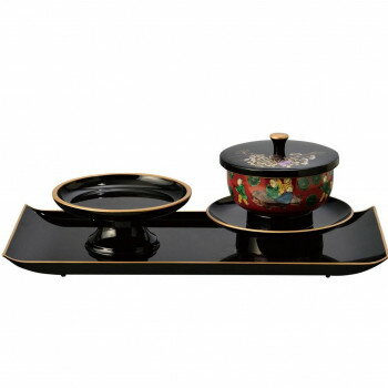 お給仕セット 小 4.2寸 黒(フチ金) 木米(九谷) 5313420260091