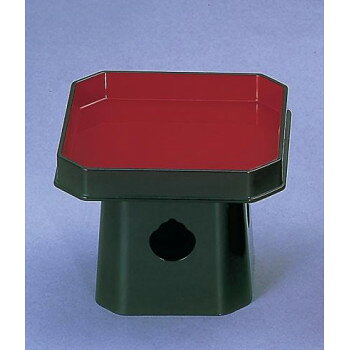 四角三宝 樹脂製 7.0寸 黒(内朱) 5704700400011(3)