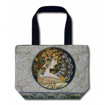 にんき 人気 おすすめ 定番 冬 春 孫 冬 新生活 ギフト 寒さ 対策 プレゼント 名画バッグ ミュシャ「蔦 Lサイズ」 AU-01803